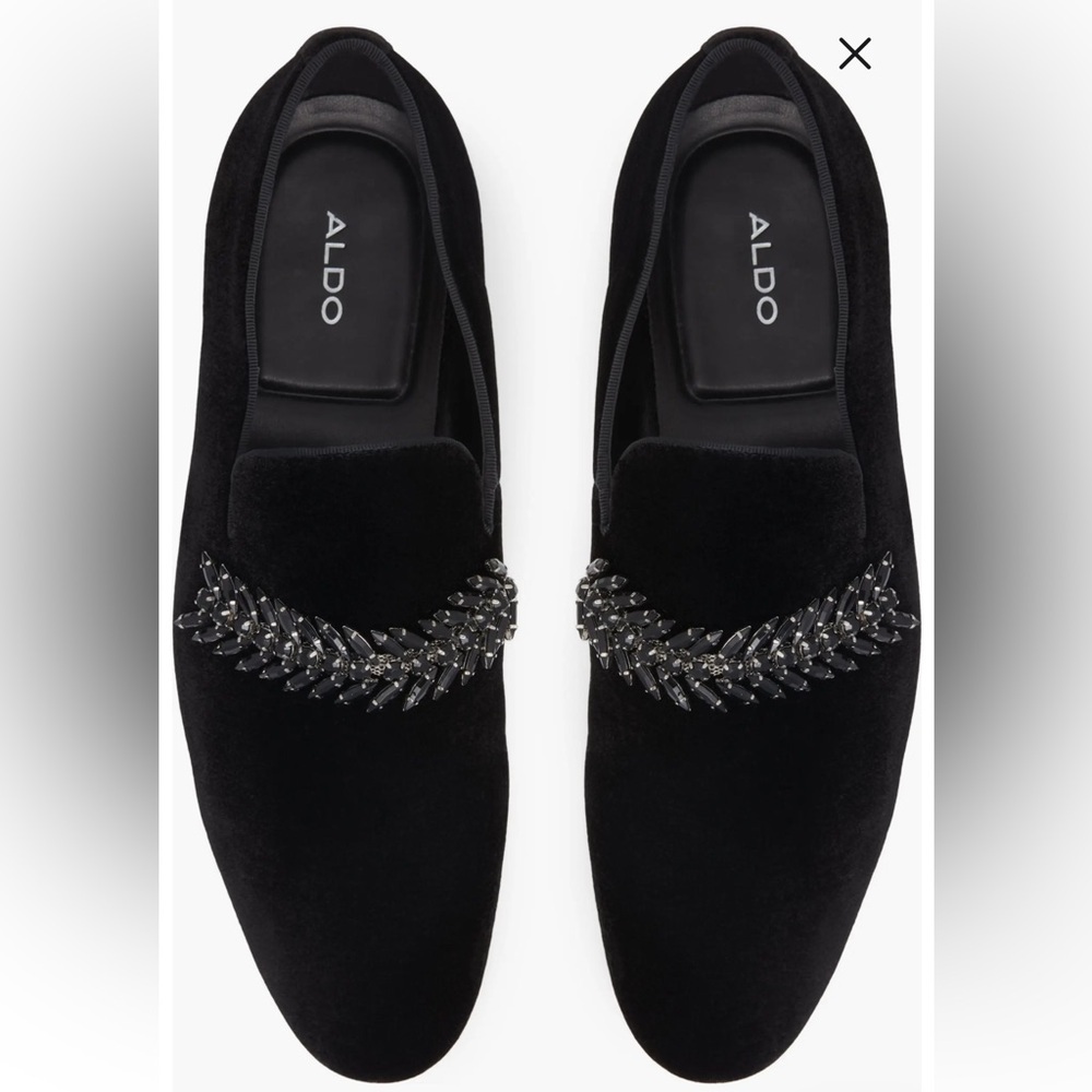 Aldo Men's Embellished Black Loafers